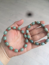 Load image into Gallery viewer, 9.2x8.1mm 100% natural type A green jadeite jade olive shape(LU LU TONG) beads bracelet AZ23