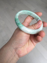Load image into Gallery viewer, 58.5mm Certified type A 100% Natural sunny green/white Jadeite bangle AY86-3473