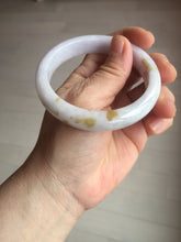 Load image into Gallery viewer, 58mm certified 100% natural Type A light purple yellow white (Whispers of Autumn) jadeite jade bangle PB69-9035