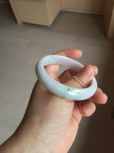 Load image into Gallery viewer, 54.8mm certified 100% natural Type A dark green/purple/white with green floating flowers jadeite jade bangle PB232-2827