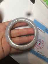 Load image into Gallery viewer, 54.6mm certified 100% natural type A white/purple/brown/gray jadeite jade bangle AX20-7723