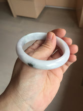 Load image into Gallery viewer, 54.8mm certified 100% natural Type A dark green/purple/white with green floating flowers jadeite jade bangle PB232-2827