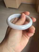 Load image into Gallery viewer, 54.8mm certified 100% natural Type A dark green/purple/white with green floating flowers jadeite jade bangle PB232-2827