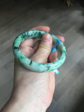Load image into Gallery viewer, 57mm certified 100% natural sunny green/dark green/white jadeite jade bangle AD117-6634