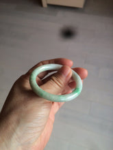 Load image into Gallery viewer, 35-38mm Type A 100% Natural sunny green/white Jadeite Jade kids bangle /scarf button group BF100