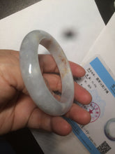 Load image into Gallery viewer, 54.6mm certified 100% natural type A white/purple/brown/gray jadeite jade bangle AX20-7723