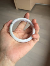 Load image into Gallery viewer, 54.8mm certified 100% natural Type A dark green/purple/white with green floating flowers jadeite jade bangle PB232-2827