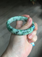 Load image into Gallery viewer, 57mm certified 100% natural sunny green/dark green/white jadeite jade bangle AD117-6634