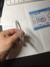 Load image into Gallery viewer, 50mm certified 100% natural Type A icy watery sunny green/purple/gary oval jadeite jade bangle PA158-2886