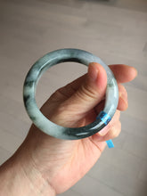 Load image into Gallery viewer, 54.3mm Certified Type A 100% Natural icy watery dark green/white//black Jadeite Jade bangle BM8-8573