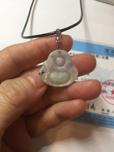 Load image into Gallery viewer, Certified 100% Natural type A sunny green happy Buddha jadeite Jade pendant PB67-5102