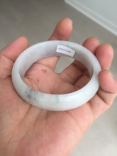Load image into Gallery viewer, 47.5mm certified 100% natural Type A icy watery green white broad style oval jadeite jade bangle BK129-0267