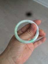 Load image into Gallery viewer, 35-38mm Type A 100% Natural sunny green/white Jadeite Jade kids bangle /scarf button group BF100