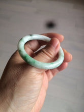 Load image into Gallery viewer, 35-38mm Type A 100% Natural sunny green/white Jadeite Jade kids bangle /scarf button group BF100