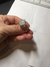 Load image into Gallery viewer, 100% natural type A icy watery white four-prong jadeite jade ring PA162