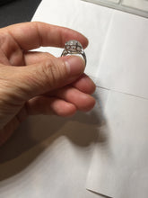 Load image into Gallery viewer, 100% natural type A icy watery white four-prong jadeite jade ring PA162