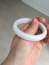 Load image into Gallery viewer, 50.5mm Certified Type A 100% Natural light purple/white oval shape Jadeite Jade bangle BK128-0257