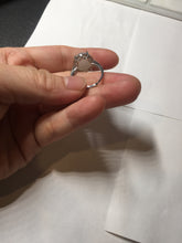 Load image into Gallery viewer, 100% natural type A icy watery white four-prong jadeite jade ring PA162