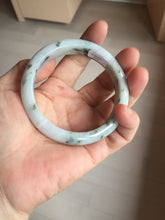 Load image into Gallery viewer, 56.3mm certified 100% natural Type A dark green/purple/white with green floating flowers jadeite jade bangle PB231-2823