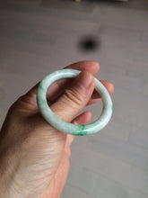 Load image into Gallery viewer, 35-38mm Type A 100% Natural sunny green/white Jadeite Jade kids bangle /scarf button group BF100