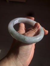 Load image into Gallery viewer, 61.8 mm certified type A 100% Natural light green/white/purple chubby Jadeite Jade bangle BH44-2807