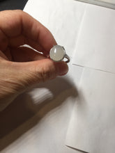 Load image into Gallery viewer, 100% natural type A icy watery white four-prong jadeite jade ring PA162
