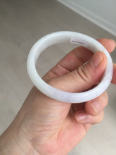 Load image into Gallery viewer, 50.5mm Certified Type A 100% Natural light purple/white oval shape Jadeite Jade bangle BK128-0257