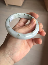 Load image into Gallery viewer, 56.3mm certified 100% natural Type A dark green/purple/white with green floating flowers jadeite jade bangle PB231-2823