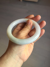 Load image into Gallery viewer, 60.5mm certified 100% natural light green/white/purple chubby round cut jadeite jade bangle BS39-8572