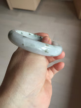 Load image into Gallery viewer, 56.3mm certified 100% natural Type A dark green/purple/white with green floating flowers jadeite jade bangle PB231-2823