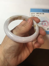 Load image into Gallery viewer, 58mm certified 100% natural Type A light purple yellow white (Whispers of Autumn) jadeite jade bangle PB69-9035