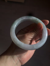Load image into Gallery viewer, 61.8 mm certified type A 100% Natural light green/white/purple chubby Jadeite Jade bangle BH44-2807