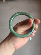 Load image into Gallery viewer, 55.5mm Certified 100% natural Type A dark green/brown round cut jadeite jade bangle BM10-5373