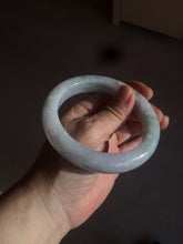Load image into Gallery viewer, 61.8 mm certified type A 100% Natural light green/white/purple chubby Jadeite Jade bangle BH44-2807