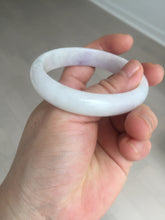 Load image into Gallery viewer, 50.5mm Certified Type A 100% Natural light purple/white oval shape Jadeite Jade bangle BK128-0257