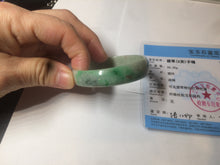 Load image into Gallery viewer, 52.5mm certified 100% natural Type A sunny green red yellow thin jadeite jade bangle GL19-1-4129