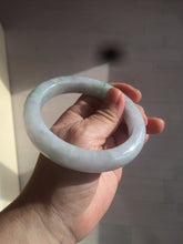Load image into Gallery viewer, 61.8 mm certified type A 100% Natural light green/white/purple chubby Jadeite Jade bangle BH44-2807
