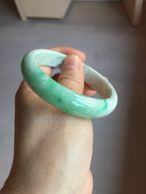 Load image into Gallery viewer, 56mm certified 100% natural Type A sunny green white jadeite bangle PD147-6264