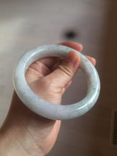 Load image into Gallery viewer, 61.8 mm certified type A 100% Natural light green/white/purple chubby Jadeite Jade bangle BH44-2807