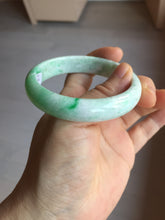 Load image into Gallery viewer, 56mm certified 100% natural Type A sunny green white jadeite bangle PD147-6264