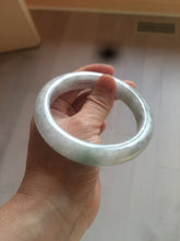 Load image into Gallery viewer, 61.8 mm certified type A 100% Natural light green/white/purple chubby Jadeite Jade bangle BH44-2807