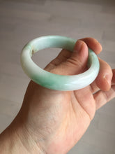 Load image into Gallery viewer, 53mm 100% natural certified sunny green/white(白底青) jadeite jade bangle BK81-5255