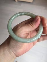 Load image into Gallery viewer, 58.4mm Certified Type A 100% Natural light green/brown round cut Jadeite Jade bangle AR107-4510