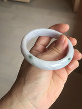Load image into Gallery viewer, 54.5mm certified 100% natural Type A sunny green/purple/white jadeite jade bangle PB229-2825