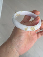 Load image into Gallery viewer, 58mm certified 100% natural Type A light purple yellow white (Whispers of Autumn) jadeite jade bangle PB69-9035