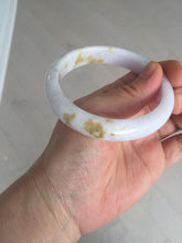Load image into Gallery viewer, 58mm certified 100% natural Type A light purple yellow white (Whispers of Autumn) jadeite jade bangle PB69-9035