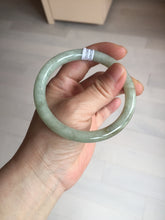 Load image into Gallery viewer, 58.4mm Certified Type A 100% Natural light green/brown round cut Jadeite Jade bangle AR107-4510