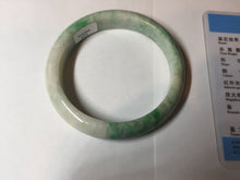 Load image into Gallery viewer, 58.5mm Certified type A 100% Natural sunny green/white Jadeite bangle AY86-3473