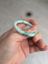 Load image into Gallery viewer, 35-38mm Type A 100% Natural sunny green/white Jadeite Jade kids bangle /scarf button group BF100