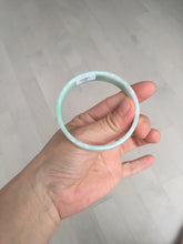 Load image into Gallery viewer, 52mm Certified Type A 100% Natural sunny green white square Jadeite Jade bangle AJ71-1346